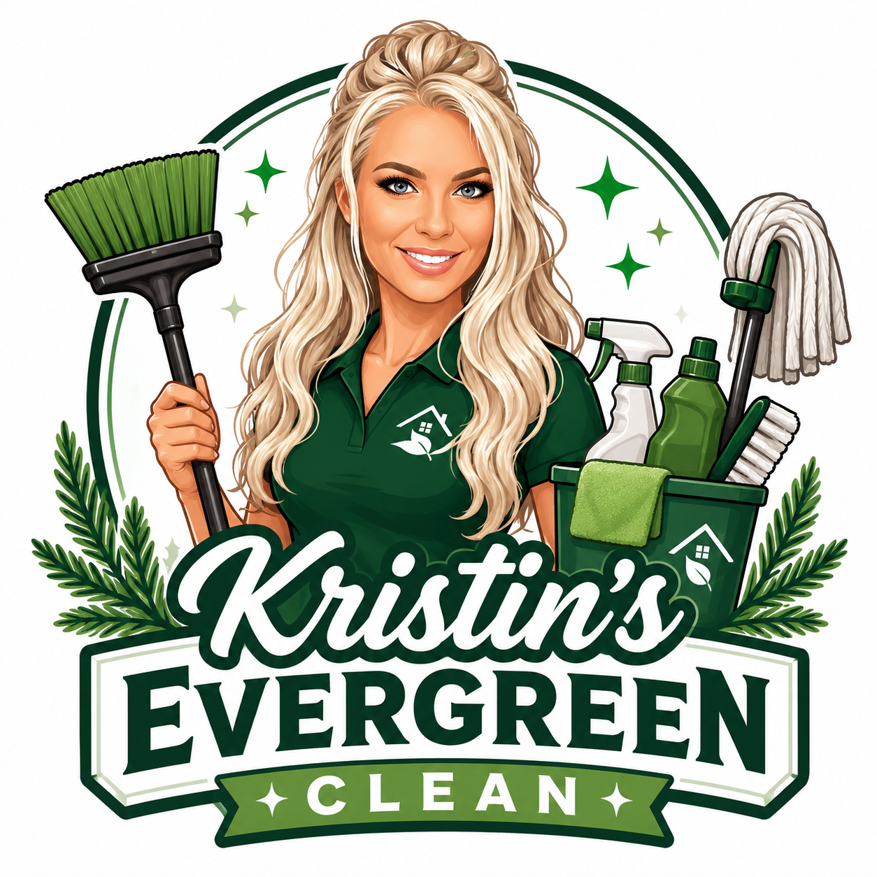 Kristin's Evergreen Clean logo